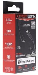 T'nB Cablu de date TNB XTREMWORK, Power delivery, Lightning - USB Type-C, 1.5m (XCBLTC150)