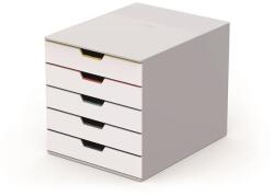 DURABLE Irattároló, műanyag, 5 fiókos, DURABLE "VARICOLOR® 5", fehér (DB762527) - primatinta