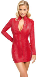 Cottelli Collection Snakeskin Mini Dress with Long Sleeves 2718820 Red XL