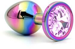 Guilty Toys Dop Anal Metalic, Large, Multicolor, Piatra Roz Deschis, Guilty Toys