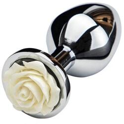 Guilty Toys Dop Anal Rose Pleasure Small, Argintiu/Alb, Guilty Toys