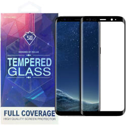  Samsung Galaxy S9 Plus üvegfólia, tempered glass, előlapi, 5D, edzett, hajlított, tokbarát, fekete kerettel