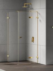 NEW TRENDY Eventa Gold Shine zuhanykabin 100x80 cm négyszögletes arany fényes/átlátszó üveg EXK-4732