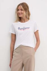 Pepe Jeans pamut póló ENARA női, fehér, PL505879 - fehér S