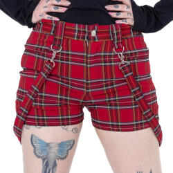 HEARTLESS Pantaloni scurți femei HEARTLESS - ECHO - TARTAN ROȘU - POI1416