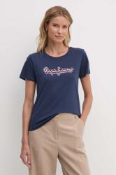 Pepe Jeans pamut póló ENARA női, sötétkék, PL505879 - sötétkék XS