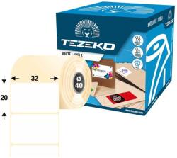 Tezeko 32 * 20 mm, öntapadós papír etikett címke (3200 címke/tekercs) (P0320002000-002) - dunasp