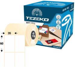Tezeko 35 * 60 mm, öntapadós papír etikett címke (6000 címke/tekercs) (P0350006000-001) - dunasp