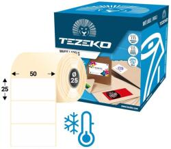 Tezeko 50 * 25 mm-es, 1 pályás hűtőházi direkt termál etikett címke (2500 címke/tekercs) (T0500002500-015) - dunasp