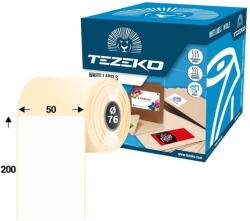 Tezeko 50 * 200 mm, öntapadós műanyag etikett címke (750 címke/tekercs) (M0500020000-001) - dunasp