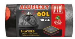 Alufix Szemeteszsák ALUFIX 60L Aluflexy húzófüles 2 rétegű 10 darabos (MSZ60FLEXYUNI) - irodaszerwebaruhaz