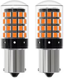 LEDtech P21W BA15S CANBUS borostyán sárga - narancssárga LED-es index irányjelző izzó égő 12V ✔️ (P21WS LED)