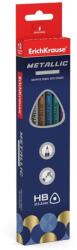 Creion grafit cu guma HB Metallic Erich Krause, 12 buc/cutie
