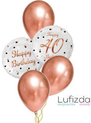  Héliumos luficsokor szülinapra - 40-es - INGYENES GLS szállítással (LUFI301665)