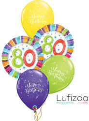  Héliumos luficsokor szülinapra, 80-as - INGYENES GLS szállítással (LUFI786685)