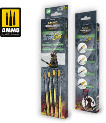 AMMO by MIG Jimenez AMMO AMMO WARGAMING UNIVERSE - DRY BRUSH Land Brush Set (A. MIG-7620)