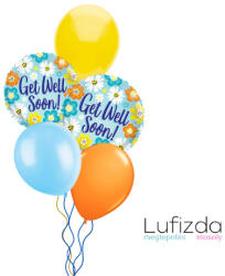  Héliumos luficsokor Get well soon - INGYENES GLS szállítással (LUFI696798)