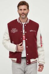 Alpha Industries bomber dzseki Varsity Air Force Jacket férfi, bordó, átmeneti - burgundia S