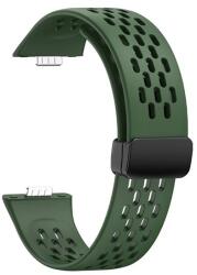 gigapack Pótszíj (egyedi méret, szilikon, lyukacsos, légáteresztő) SÖTÉTZÖLD Huawei Watch Fit 3 (GP-159418)
