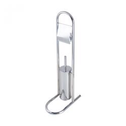 Plastor Trading Stand perie WC si suport hartie igienica, inox (41524)