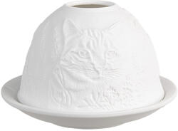 Clayre & Eef Candela portelan alb Pisica 12x8 cm (6CE1807)