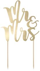 PartyDeco Tortadísz - Mr & Mrs - arany