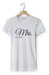 Personal Páros női póló saját szöveggel - Mrs. EST. Szín: Fehér, Méret - felnőtt: L