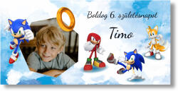 Personal Születésnapi banner fényképpel - Sonic Banner mérete: 130 x 65 cm