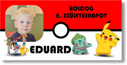 Personal Születésnapi banner fényképpel - Pokémon Banner mérete: 130 x 260 cm