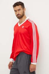 Adidas hosszú ujjú Adicolor Piqué Football Long Sleeve piros, férfi, nyomott mintás, IX5226 - piros L