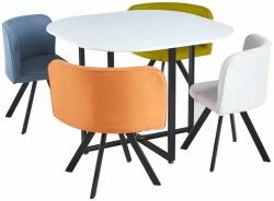 Set de mobilier dining 1+4 alb/culori mixte BEVIS NEW