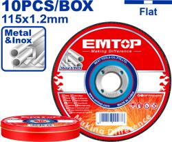 EMTOP Set 10 discuri abrazive de taiere a metalelor 115x1.2mm - EACD121155, EMTOP (EACD121155) - bricofan Disc de taiere