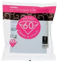 HARIO Хартиени филтри Hario V60-03 100 бр. , бели (VCF-03-100W)