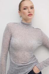 Patrizia Pepe gyapjú pulóver könnyű, női, szürke, félgarbó nyakú, 8K0234 K205 - szürke 34