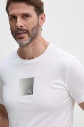 Calvin Klein Jeans pamut póló fehér, férfi, nyomott mintás, J30J325686 - fehér L