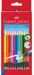 Faber-Castell Creioane colorate 12 culori cu guma eco Faber-Castell (FC116612) - dacris