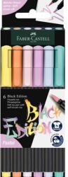 Faber-Castell Carioci pensula 6 cul pastel Black Ed Faber-Castell (FC116453)