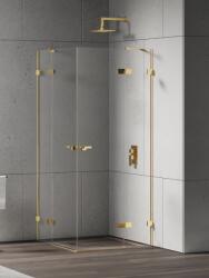 NEW TRENDY Eventa Gold Shine cabină de duș 90x80 cm dreptunghiular auriu luciu/sticlă transparentă EXK-4750 (EXK4750)