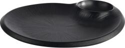 APS Sekély tányér mártogatós tálkával APS Nero, szélesség 20 cm
