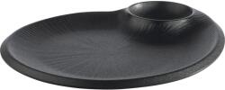 APS Sekély tányér mártogatós tálkával APS Nero, szélesség 25 cm