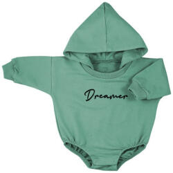 KOALA Hosszú ujjú baba body kapucnival baggy Koala Dreamer zöld - pindurka