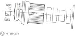 SUNringle SRC/SRX dió, alumínium, 3 reteszes (SRAM XDR)