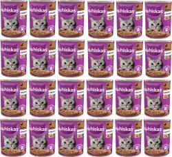 Whiskas WHISKAS nedves macskaeledel 1+ kacsával és zselével 24x400g