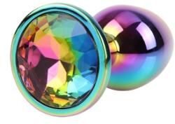 Chisa-novelties Chisa Dop Anal din Metal in Culorile Curcubeului cu Bijuterie Frumoasa Marime Mica un Aspect Fascinant
