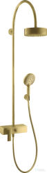 Hansgrohe AXOR CITTERIO Showerpipe zuhanyrendszer 18 cm-es fejzuhannyal, szálcsiszolt sárgaréz hatású 39620950 (39620950)