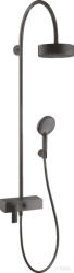Hansgrohe AXOR CITTERIO Showerpipe zuhanyrendszer 18 cm-es fejzuhannyal, szálcsiszolt fekete króm 39620340 (39620340)