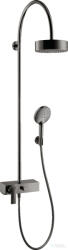 Hansgrohe AXOR CITTERIO Showerpipe zuhanyrendszer 18 cm-es fejzuhannyal, polírozott fekete króm 39620330 (39620330)