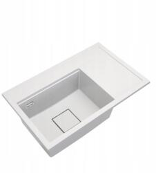 Gamma Quadro 8151 balos gránit mosogató, szifonnal, fehér, beépíthető (ZLE000183)