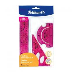 Pelikan Vonalzó készlet PELIKAN 3db-os flexi hajlítható, törésálló, egyenes 20 cm, háromszög 13cm, szögmérő 10cm