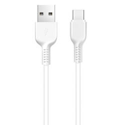  USB töltő- és adatkábel, USB Type-C, 200 cm, gyorstöltő, törésgátló, Hoco X20, fehér